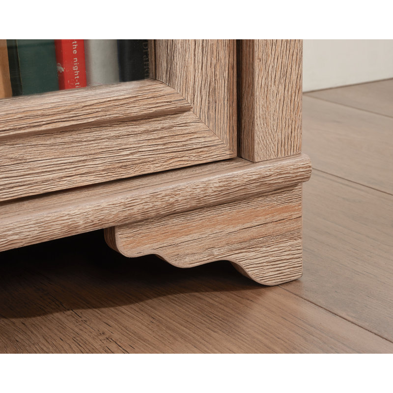 Brushed Oak 54" Wood Credenza with Drawer and Filing Cabinet