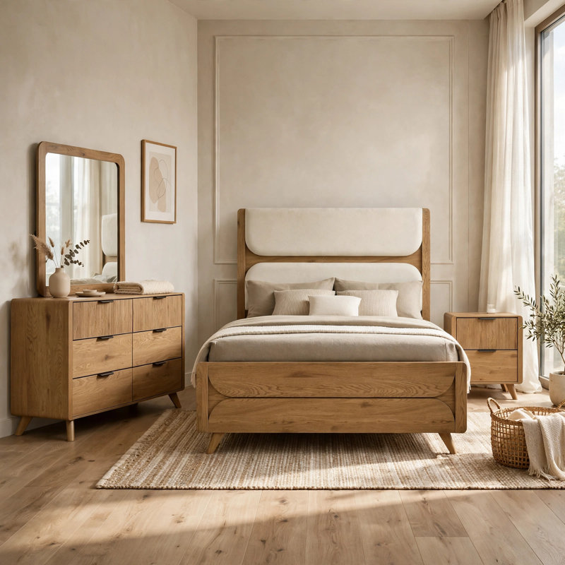 Siva 4 Piece Upholstered Bedroom Set