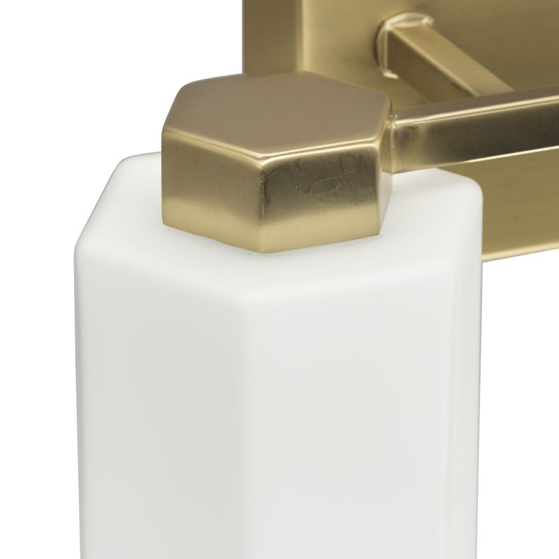 Estrada Brushed Gold 2-Light Vanity with Opal Glass Shades