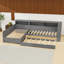 Platform Bed with Trundle, Drawer, Built-In Storage Shelves and Charging Station-2002463964