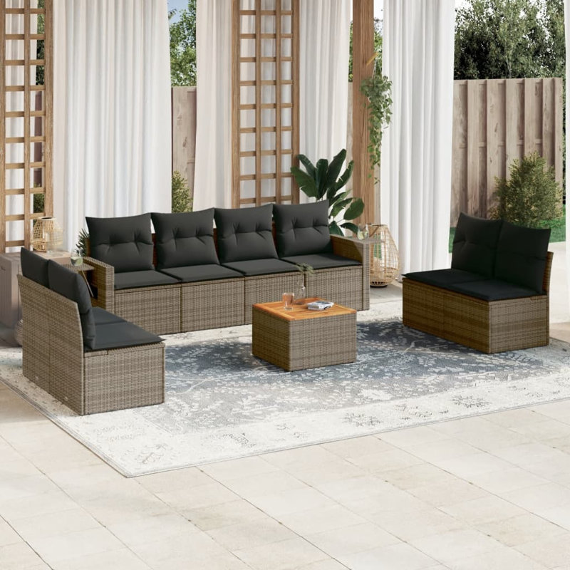 Ensemble de canapé de jardin Vidaxl gris