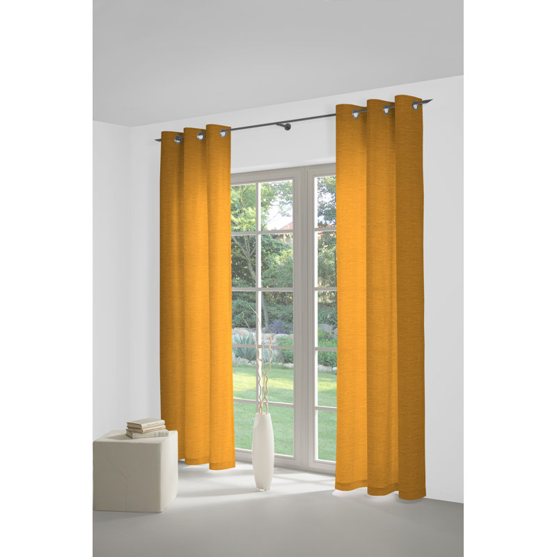 Breedlove Eyelet Room Darkening Single Curtain, 270cm Width x 225cm Drop, Old gold