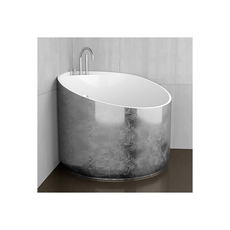 Nova 44.9'' L Freestanding Soaking Bathtub, Silver Leaf