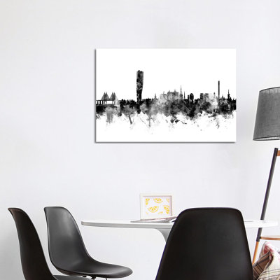 Malmo, Sweden In Black & White by Michael Tompsett - Wrapped Canvas Gallery-Wrapped Canvas Giclée