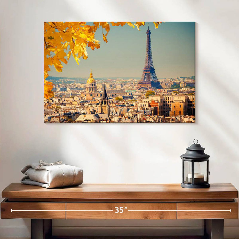 Ravi Autumn Eiffel Tower Skyline, 16" H x 24" W