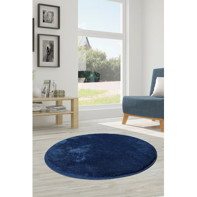 Tapis en acrylique bleu foncé tissé à la machine Whitfield
