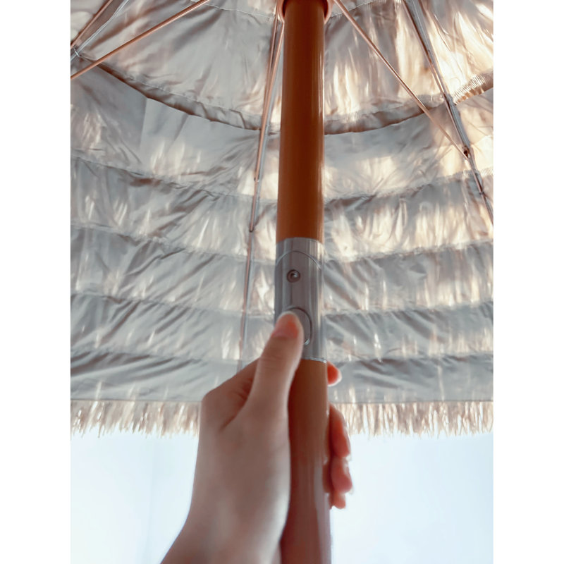 Parasol de patio en chaume de 8 pi avec conception à ouverture rapide et inclinable, adapté au mécanisme de cabane tropicale de plage, au patio, aux zones de la piscine