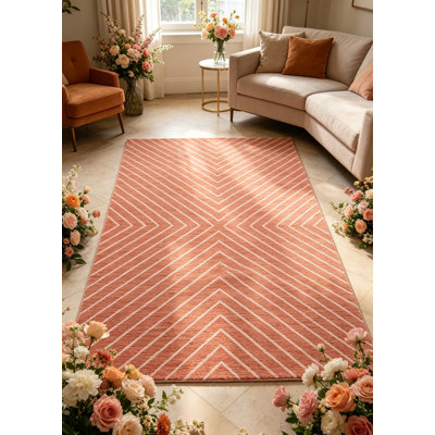 Tapis rayé à motif géométrique Easy Jute