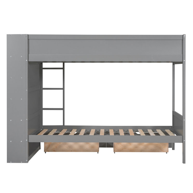 Lit superposé au dessus avec 2 tiroirs et armoire multicouche