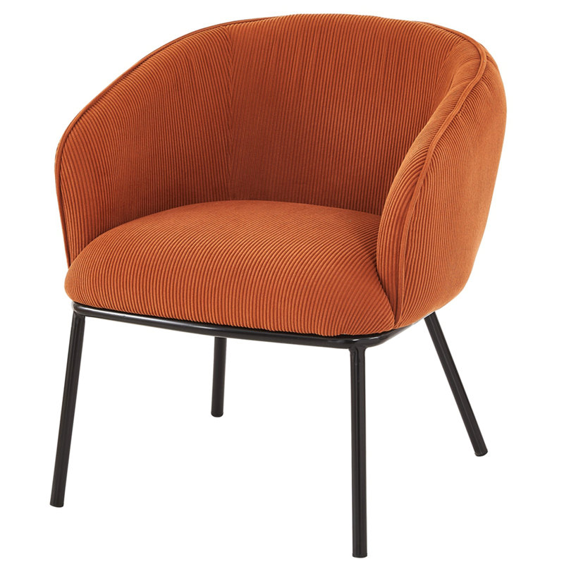 Fauteuil demi-tonneau Mid-Century, Orange