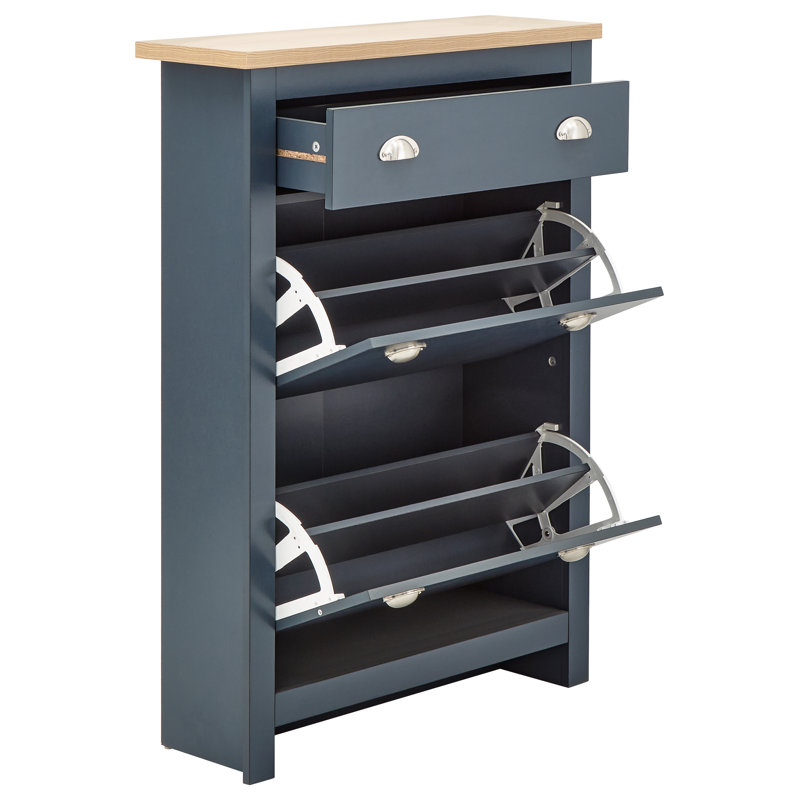 Renningers 12 Pair Shoe Storage Cabinet, Blue