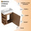 Meuble-lavabo mural simple 15,96 po avec plateau en résine Nyvia