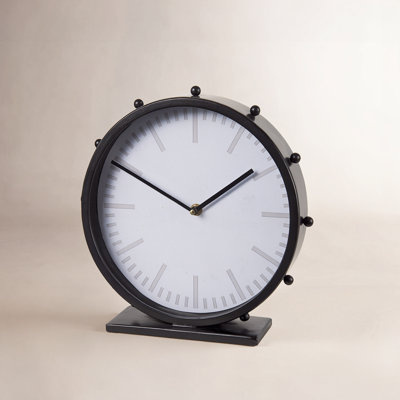 Waylon Modern & Contemporary No Numbers Metal Quartz Movement / Crystal Tabletop Clock