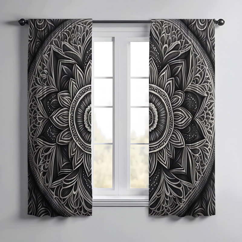 Paire de rideaux semi-transparents en polyester Drex, L 40 po x L 61 po