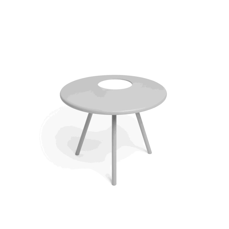 Bakkes Round Light Gray Metal Planter Side Table