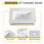 Meuble-lavabo mural 28 po avec lavabo en céramique blanche et porte à fermeture en douceur, design élégant et peu encombrant