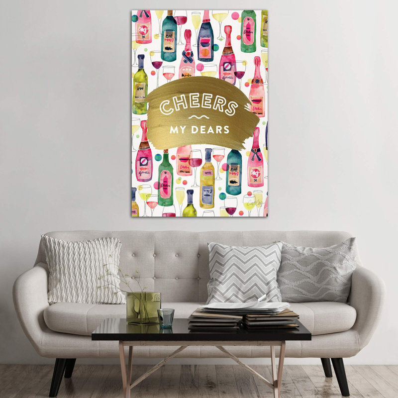 Cheers My Dears by Cat Coquillette - Painting, Wrapped Canvas, 101.6 cm H x 66.04 cm W x 3.175 cm D