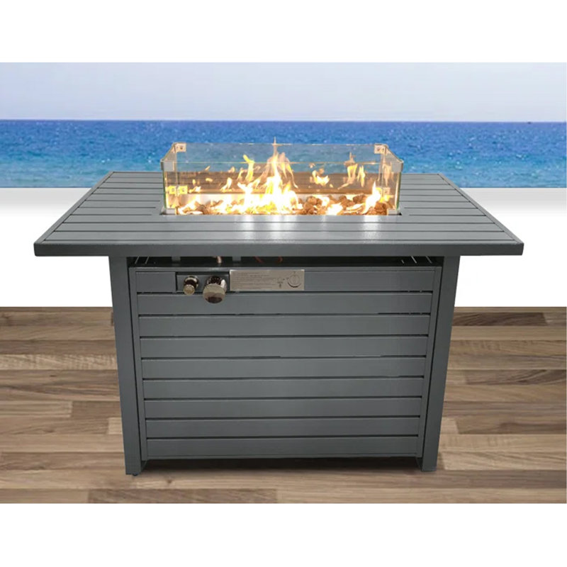 Steel Propane Outdoor Fire Pit Table With Lid