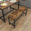 Silvia Table Benches, Set of 2, Industrial Style Indoor Benches, Durable Metal Frame