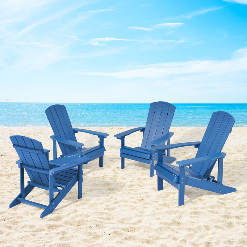 Armenio Outdoor Adirondack Chair, Navy Blue