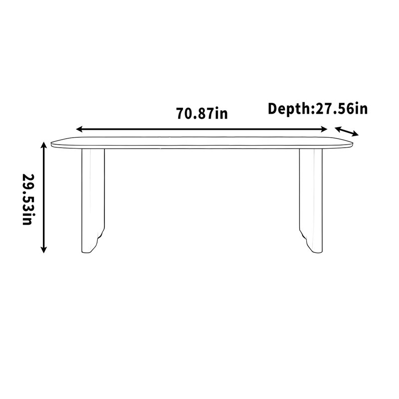 Makale, H 29,53 po x l 70,87 po x P 27,56 po