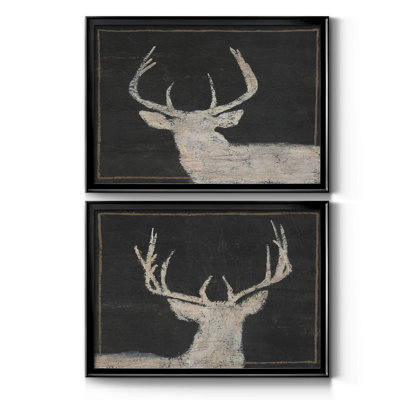 Brow Tine Deer I - ensemble de 2 peintures encadrées