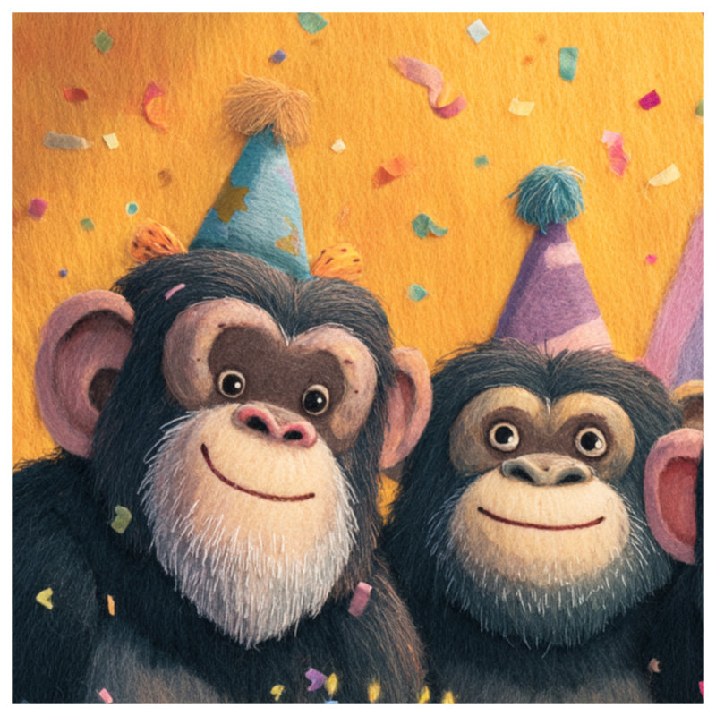 Monkeys With Birthday Cake Blankets, 60in W x 80in H