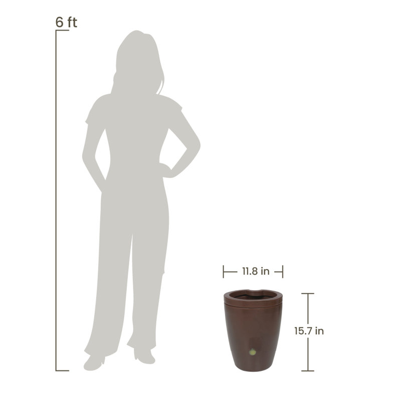 Vutyo ECOBO 15.7 inches Eco-Friendly Round Pot Planter, MaresiaIndoor/Outdoor For Season Use, Brown, 1