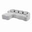 Canapé modulaire en L à compression complète avec méridienne courbée-849385366