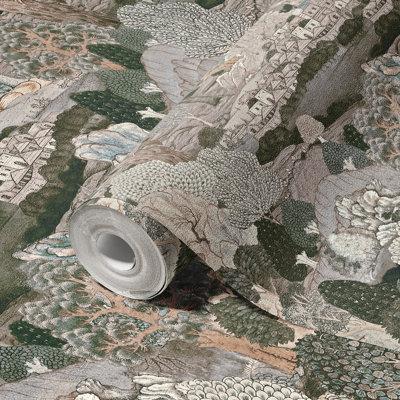 Papier peint rétro tapisserie Woodland