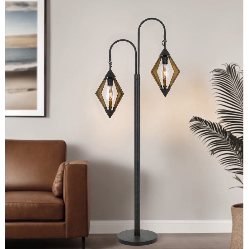 Lampe sur pied en bois de pin en métal 6W X 2 Valencia H 67,75 "Diamond