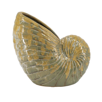 12X6X12" Reactive Glazed Seashell Planter