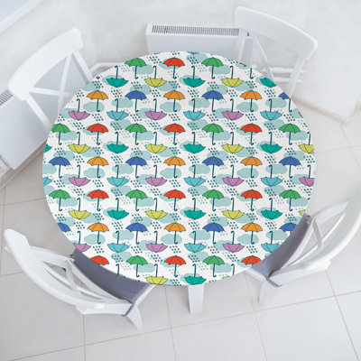 East Urban Home Umbrella Fitted Round TableclMulticolor 77654