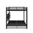 Metal Queen Over Queen Bunk Bed With Cabinets And LED