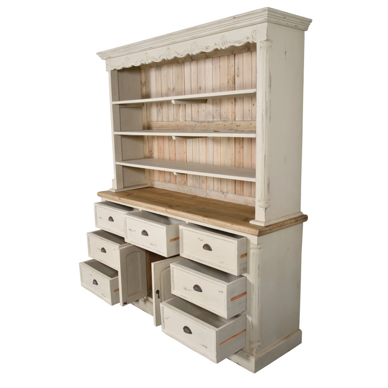 Armoire en porcelaine flavio farmhous, Bahut avec finition naturelle craie blanche Farmho