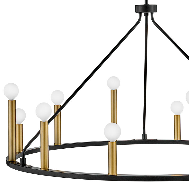 Ajla 12-Light Two-Tone Candle Wagon Wheel Chandelier
