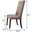 2 chaises brun clair et noir - repas rectangulaire Majesty Vintage 2 côtés élégants pour la salle à manger, recouverts de lin, rembourrés de mousse, rectangulaires, pieds en bois habilement conçus