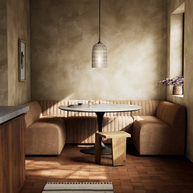 Augustine Dining Banquette U Shape -Palermo Drift, 31.5" H x 106" W x 66.5" D