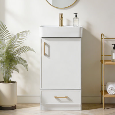 18"Modern Mini Free-Standing Single Bathroom Vanity