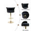 Chaise de bar rotative en velours à 360 °, dossier fabriqué à la main avec hauteur réglable en un clic, chaise de salle à manger très douce-217805722