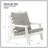 All-Weather Outdoor Single Sofa With Cushion, White/Grey