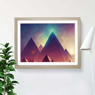 Futuristic Pyramids Vol.3 Abstract 1 Piece Single Picture Frame Wall Art