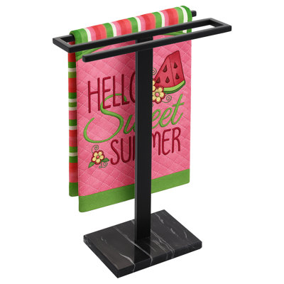 KES Countertop Hand Towel Stand with Marble Base 15-inch