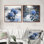 Hortensias au bord de la rivière en monochrome I - décoration murale d'hortensias - art mural traditionnel 2 pièces