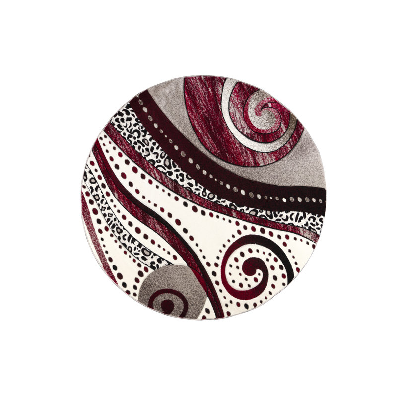 Nekizia Abstract Indoor Rug, Round 5'2"