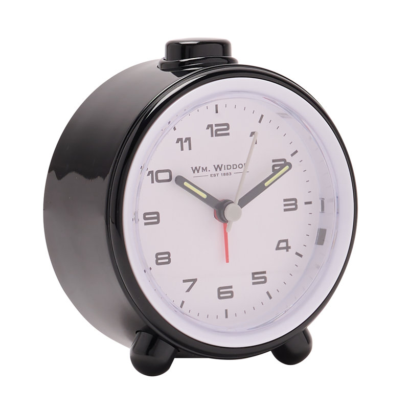Analogue Quartz Movement / Crystal Alarm Tabletop Clock, Black