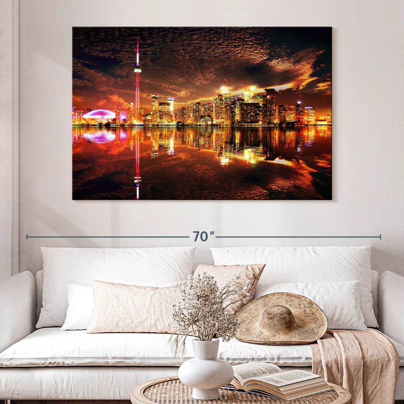 Kavia Glowing Toronto Skyline, 34" H x 51" W