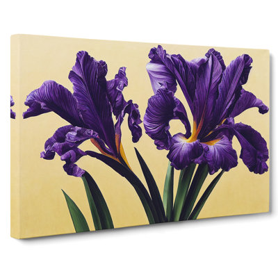 Majestic Iris Flowers - Wrapped Canvas