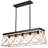 Ayling 5-Light 38" W Vintage Industrial Metal Island Linear Chandelier with Rectangle Light Shade for Kitchen Island Dining Room-1555208015