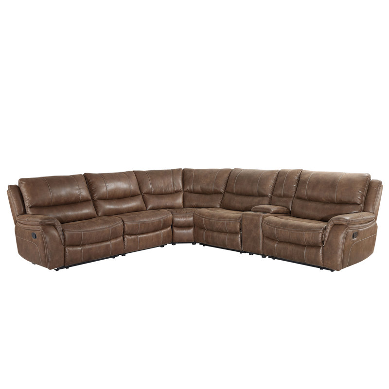 Kirkhill 6 - Piece Faux Leather Reclining Sectional